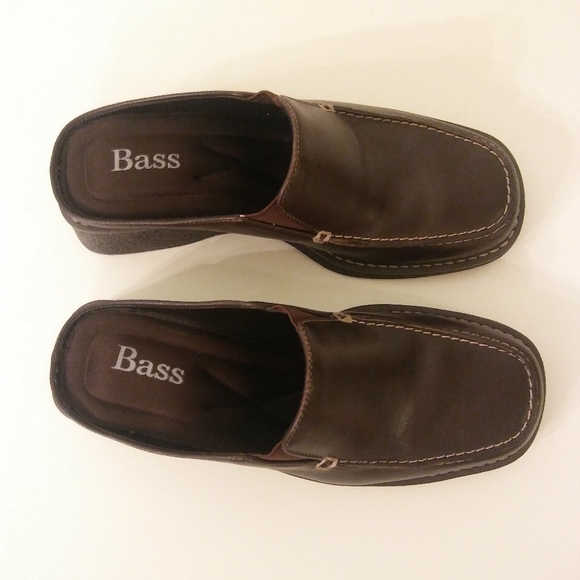 NEW BASS TIONA Leather Moccasin Clogs Mules Shoes - Picture 6 of 8